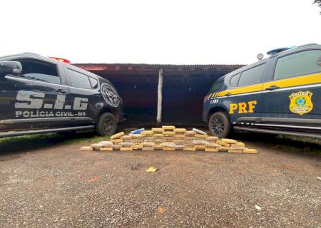 Ação conjunta apreende caminhonete com 50 kg de cocaína em Anastácio